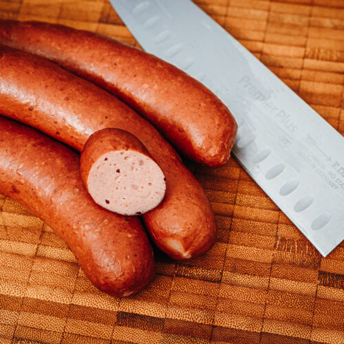 Gebrühte Rindswurst aus 100% Rindfleisch