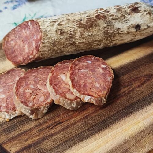 Salami Pur Porc mit Edelschimmel im Anschnitt